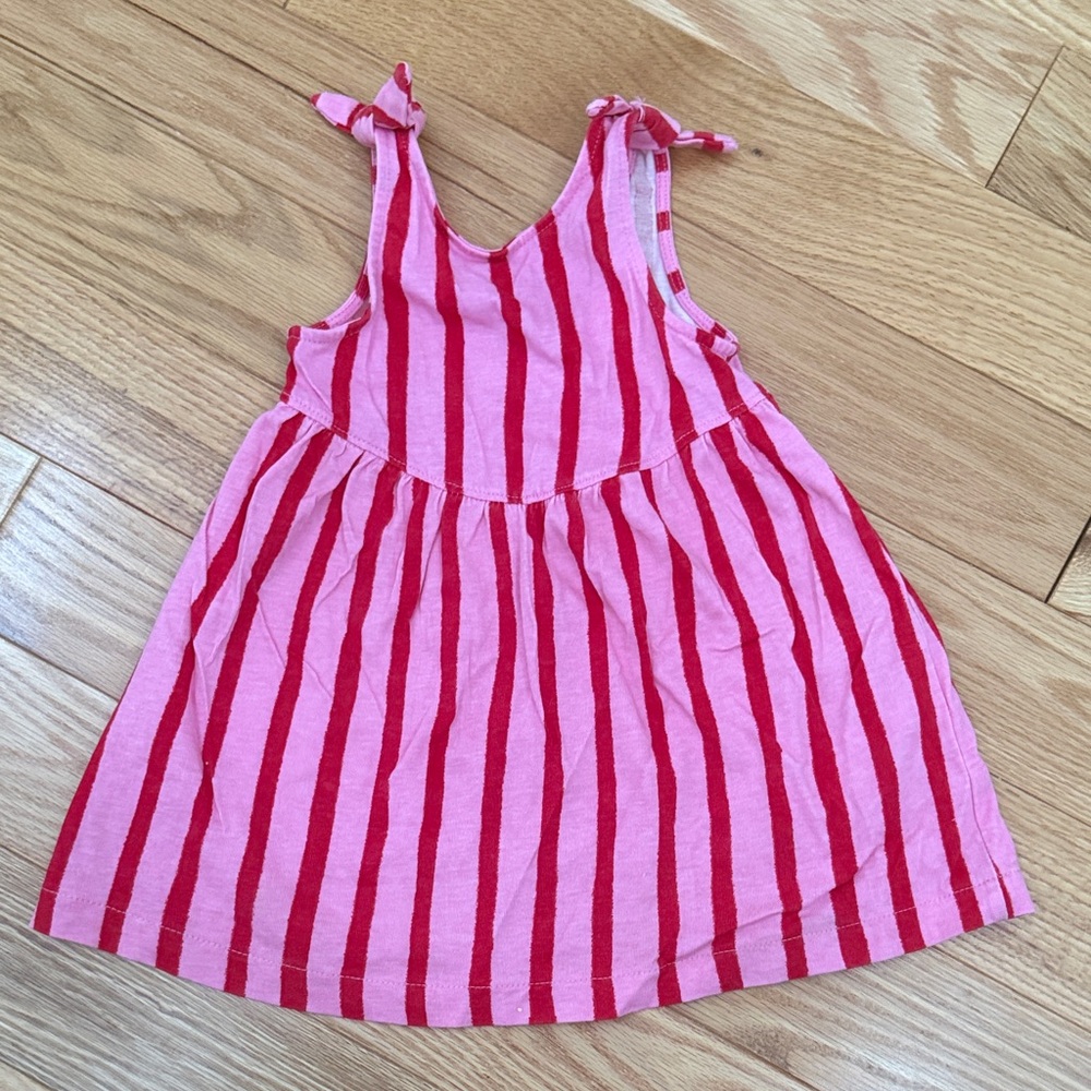 Zara Pink and Red Striped Kids Dress